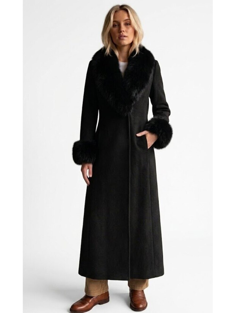 Madeline by Alorna WOOL woman fitted coat size M